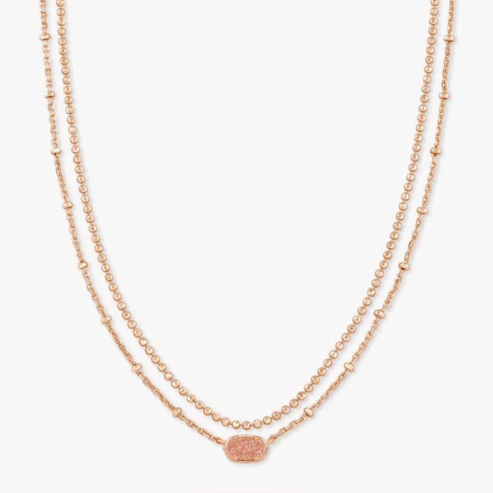 Kendra Scott Emilie Rose Gold Multi Strand Necklace